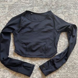 Gymshark Black Cropped Top SzS